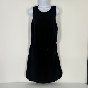 Athleta Rincon Dress Black Sleeveless Drawstring Waist 291709 Women Size Small